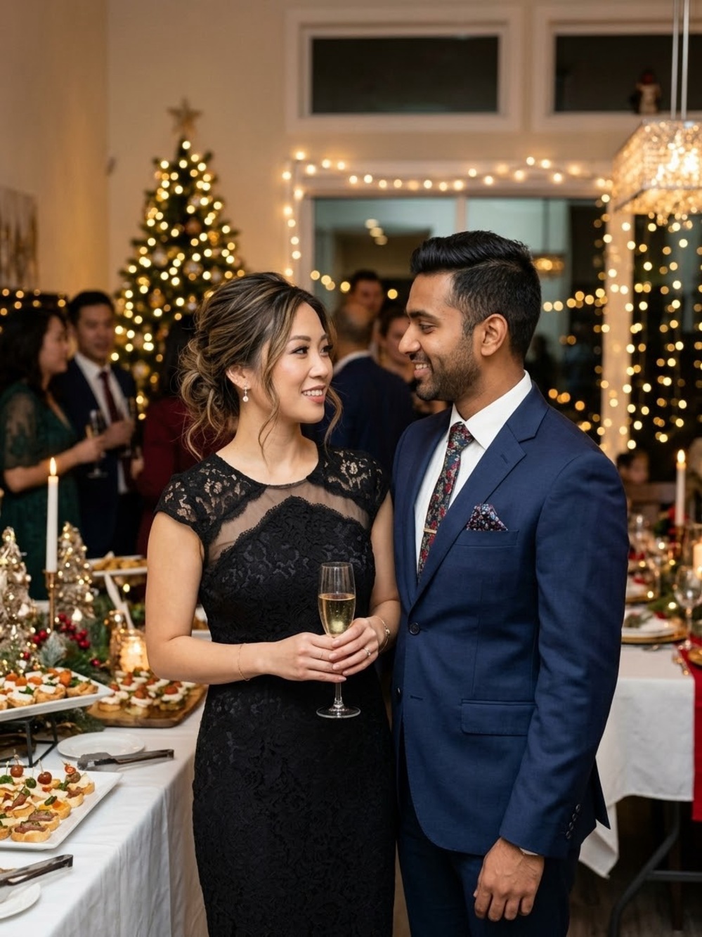 JS Boutique Black Lace Cocktail Dress for Holiday Events